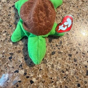Ty Green and Brown Turtle Plush
